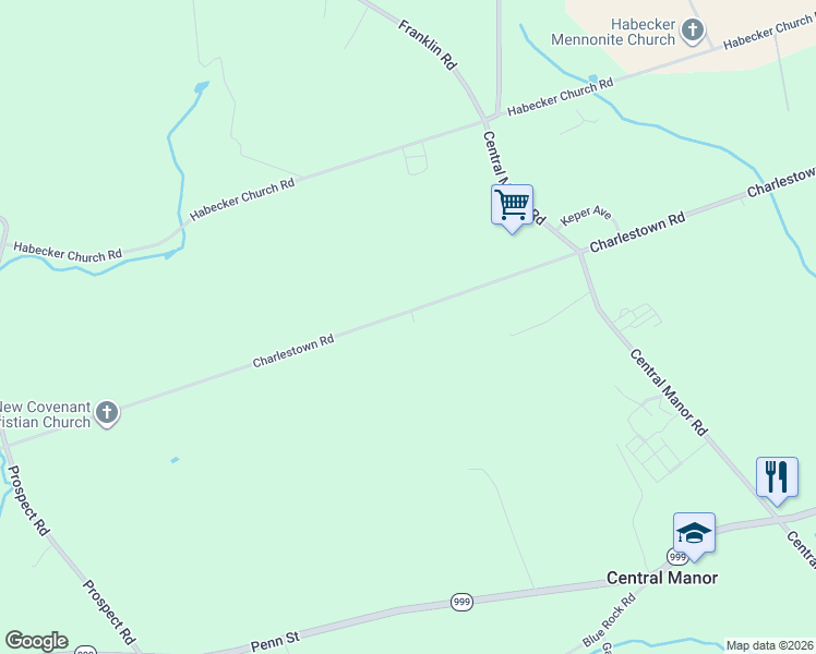 map of restaurants, bars, coffee shops, grocery stores, and more near 397 Charlestown Road in Washington Boro