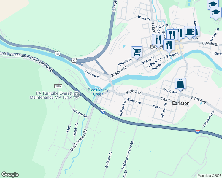 map of restaurants, bars, coffee shops, grocery stores, and more near 438 West 5th Avenue in Everett