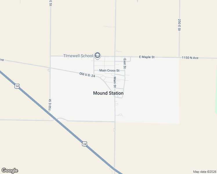 map of restaurants, bars, coffee shops, grocery stores, and more near Old U.S. 24 in Mound Station