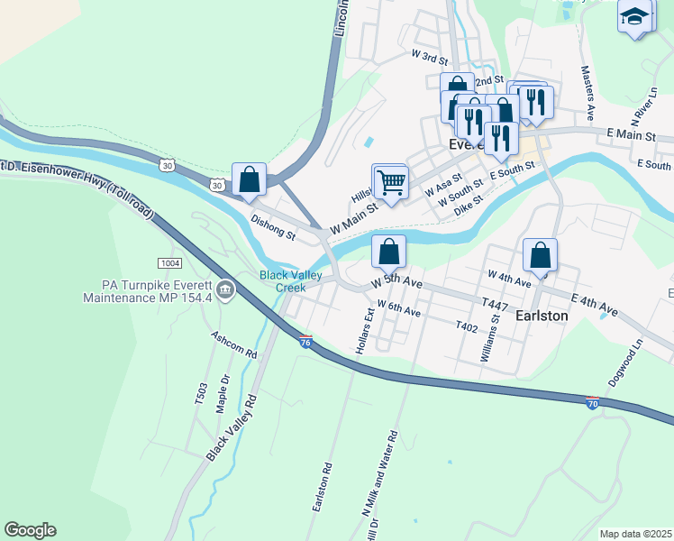 map of restaurants, bars, coffee shops, grocery stores, and more near 438 West 5th Avenue in Everett