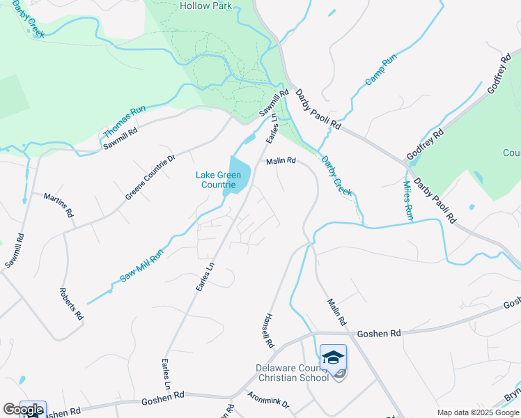 map of restaurants, bars, coffee shops, grocery stores, and more near 230 East Chelsea Circle in Newtown Square