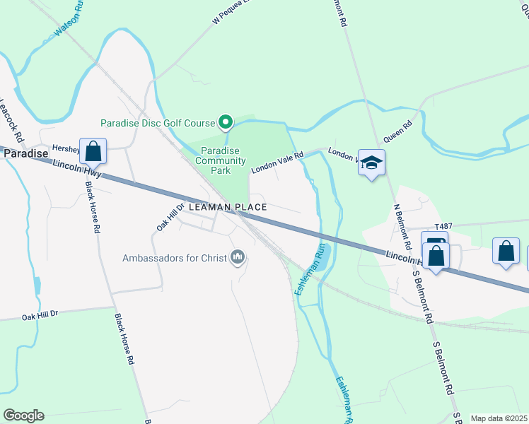 map of restaurants, bars, coffee shops, grocery stores, and more near 3226 Lincoln Highway in Paradise