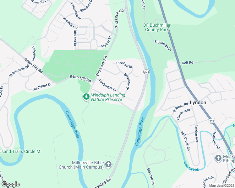 map of restaurants, bars, coffee shops, grocery stores, and more near 36 Turnbridge Drive in Lancaster