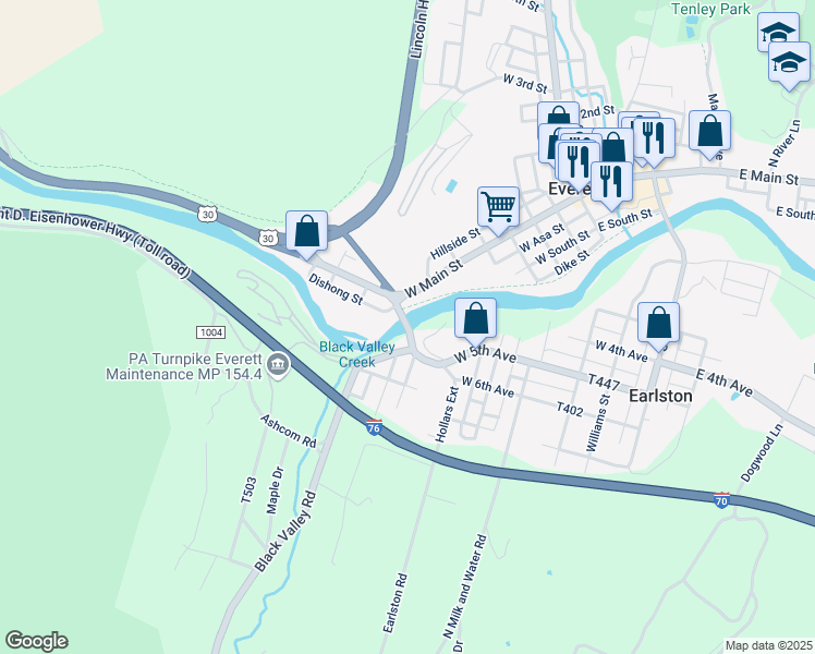 map of restaurants, bars, coffee shops, grocery stores, and more near 332 West Main Street in Everett
