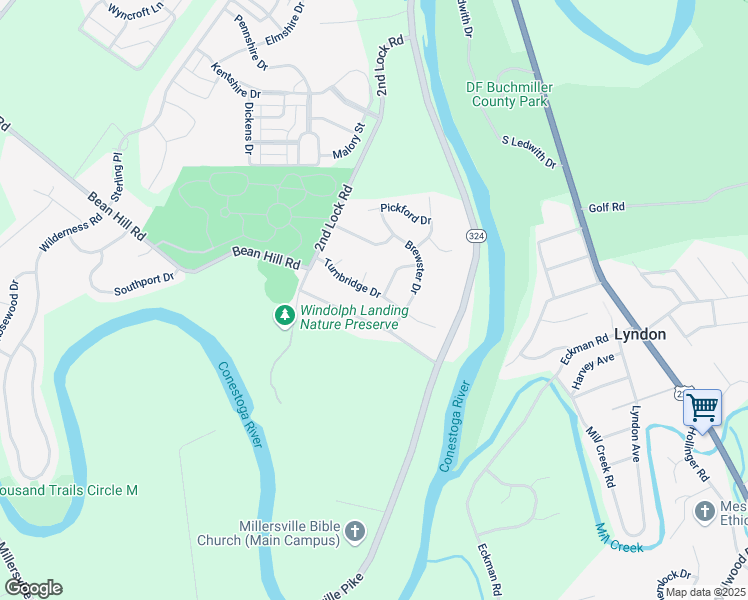map of restaurants, bars, coffee shops, grocery stores, and more near 30 Turnbridge Drive in Lancaster