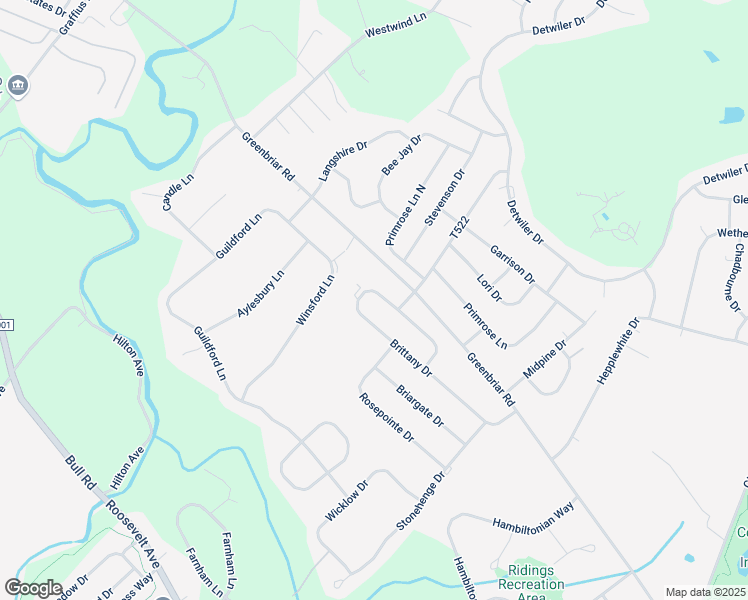 map of restaurants, bars, coffee shops, grocery stores, and more near 1425 Brittany Drive in York