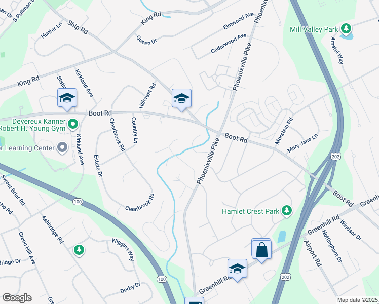 map of restaurants, bars, coffee shops, grocery stores, and more near 1231 Derry Lane in West Chester