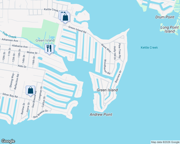 map of restaurants, bars, coffee shops, grocery stores, and more near 38 Blue Heron Drive in Toms River