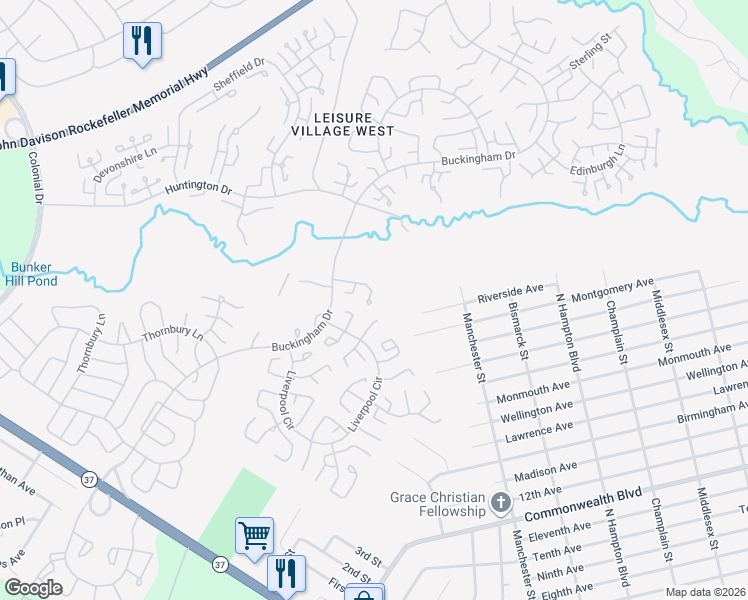 map of restaurants, bars, coffee shops, grocery stores, and more near 733 Chatham Lane in Manchester Township