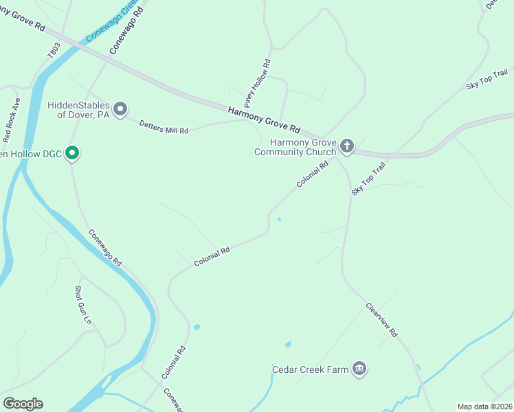 map of restaurants, bars, coffee shops, grocery stores, and more near 3501 Colonial Road in Dover