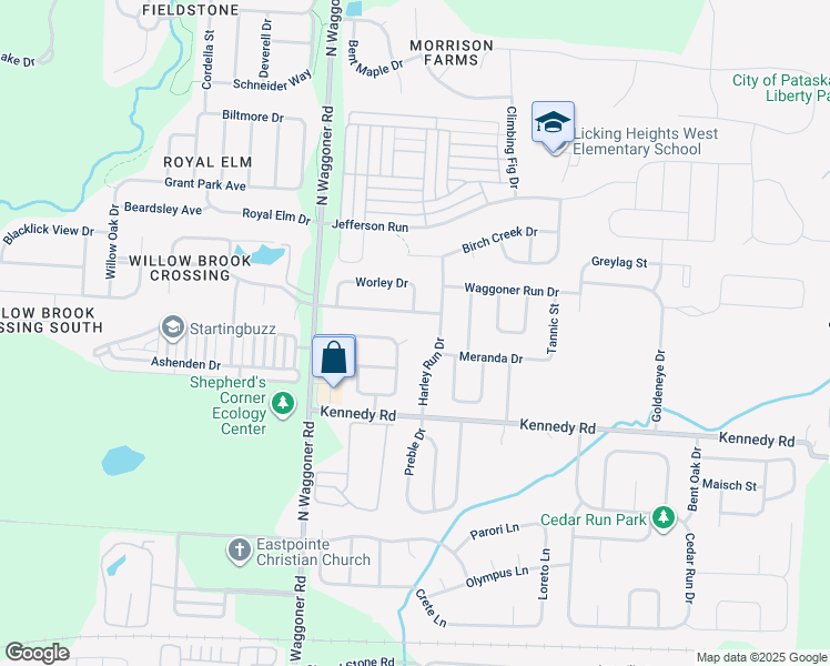 map of restaurants, bars, coffee shops, grocery stores, and more near 7816 Barlowe Run Court in Blacklick