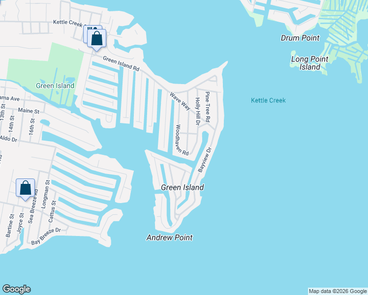 map of restaurants, bars, coffee shops, grocery stores, and more near 6 Harbor View Lane in Toms River