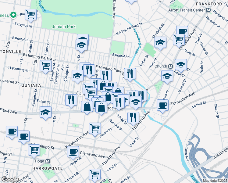 map of restaurants, bars, coffee shops, grocery stores, and more near 4035 Ormond Street in Philadelphia