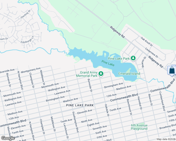 map of restaurants, bars, coffee shops, grocery stores, and more near 1800 Burnside Street in Toms River