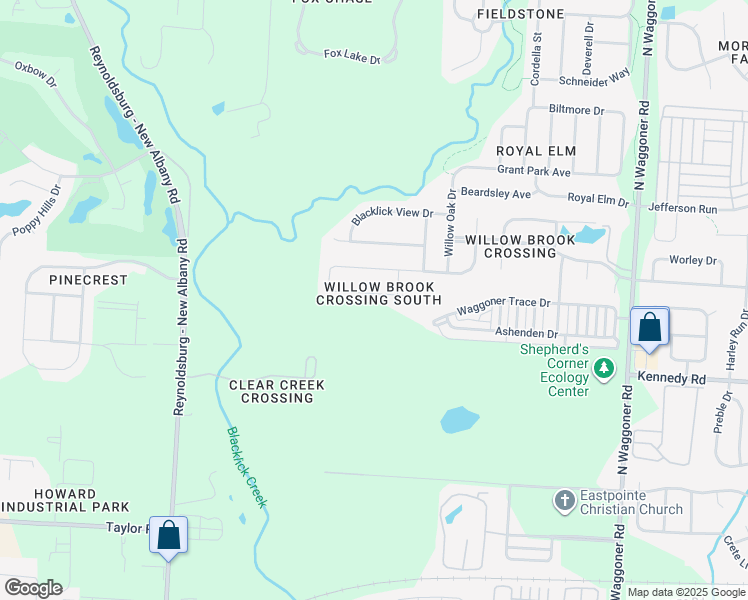 map of restaurants, bars, coffee shops, grocery stores, and more near 7883 Prairie Willow Drive in Blacklick