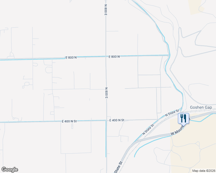 map of restaurants, bars, coffee shops, grocery stores, and more near 604 North 800 East in Genola