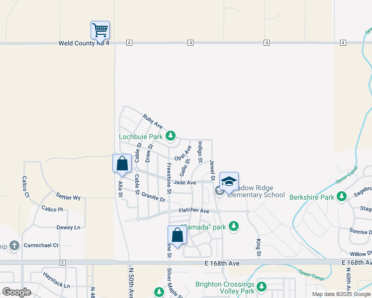 map of restaurants, bars, coffee shops, grocery stores, and more near 1856 Ruby Court in Lochbuie