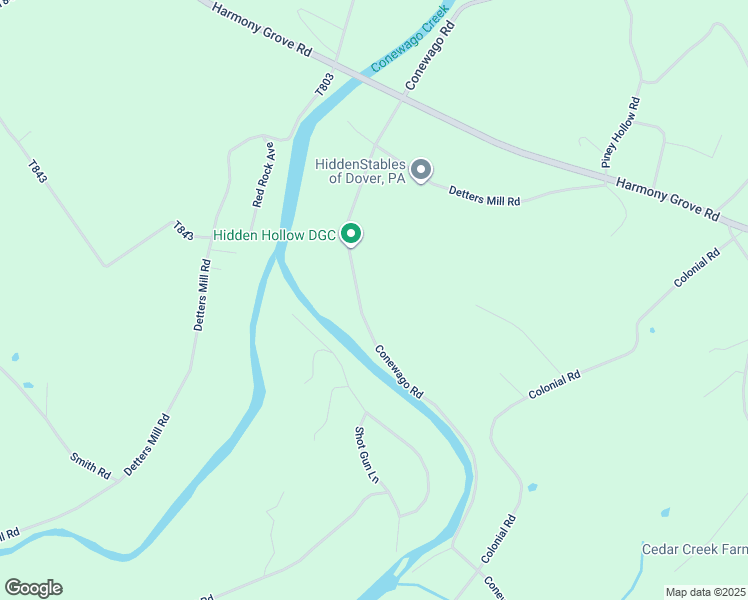 map of restaurants, bars, coffee shops, grocery stores, and more near 3807 Conewago Road in Dover
