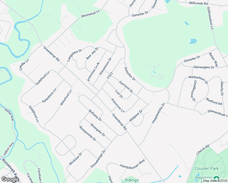 map of restaurants, bars, coffee shops, grocery stores, and more near 2505 Lori Drive in York