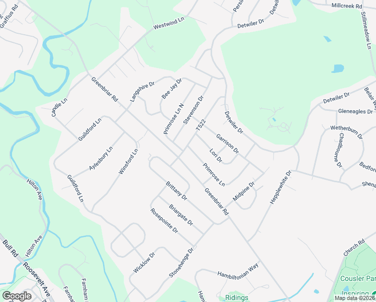 map of restaurants, bars, coffee shops, grocery stores, and more near 2685 Primrose Lane in York