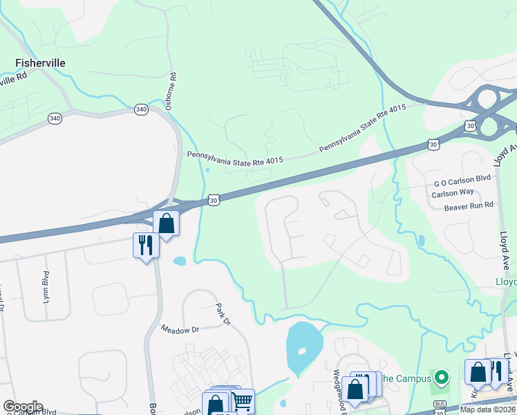 map of restaurants, bars, coffee shops, grocery stores, and more near 252 Hidden Creek Drive in Downingtown
