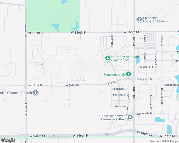 map of restaurants, bars, coffee shops, grocery stores, and more near 1797 Avondale Drive in Westfield