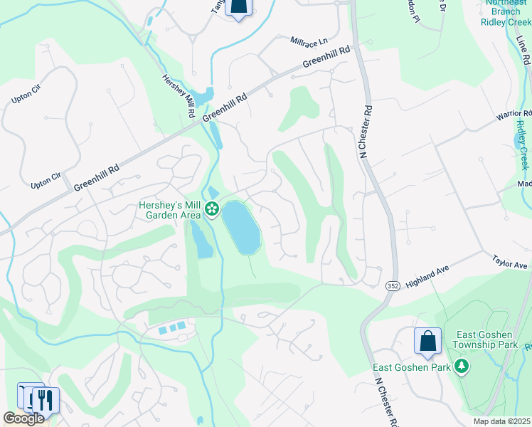 map of restaurants, bars, coffee shops, grocery stores, and more near 936 Jefferson Way in West Chester