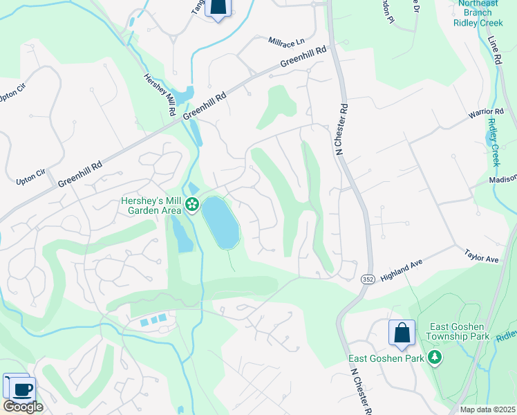map of restaurants, bars, coffee shops, grocery stores, and more near 928 Jefferson Way in West Chester