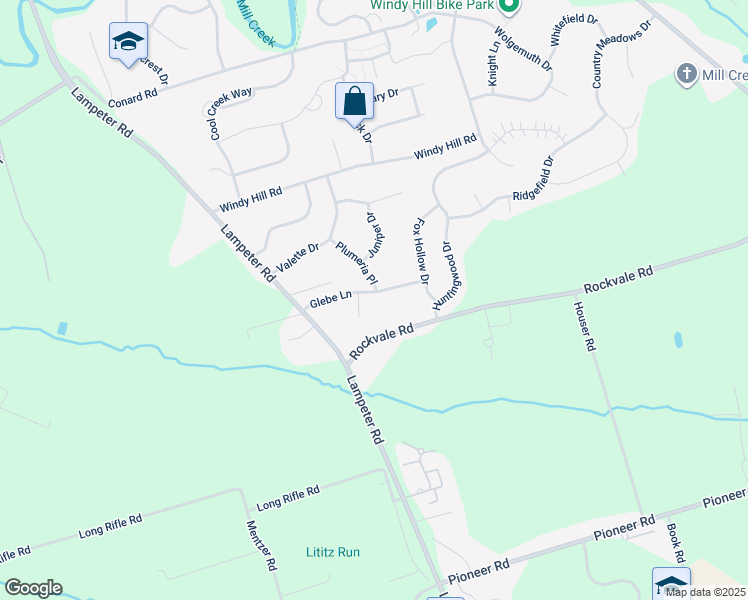 map of restaurants, bars, coffee shops, grocery stores, and more near 126 Glebe Lane in Lancaster