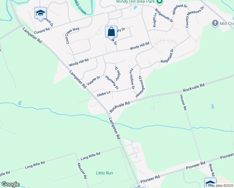 map of restaurants, bars, coffee shops, grocery stores, and more near 126 Glebe Lane in Lancaster