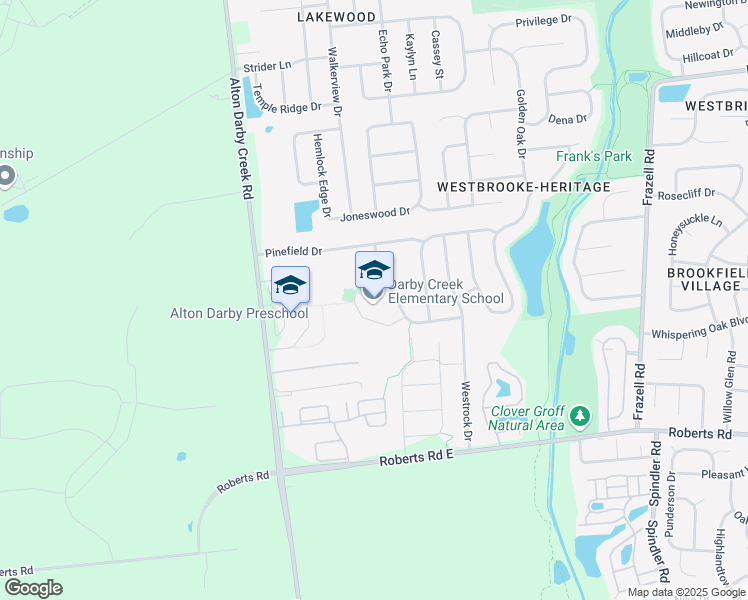 map of restaurants, bars, coffee shops, grocery stores, and more near 6305 Pinefield Drive in Hilliard