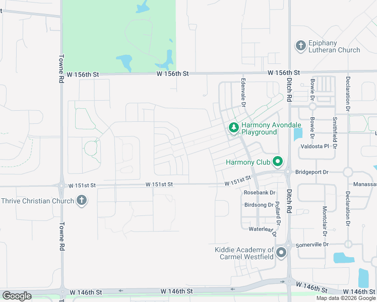 map of restaurants, bars, coffee shops, grocery stores, and more near 1797 Avondale Drive in Westfield