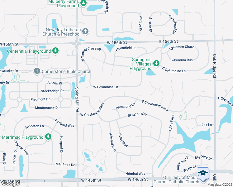 map of restaurants, bars, coffee shops, grocery stores, and more near 121 West Greyhound Pass in Carmel