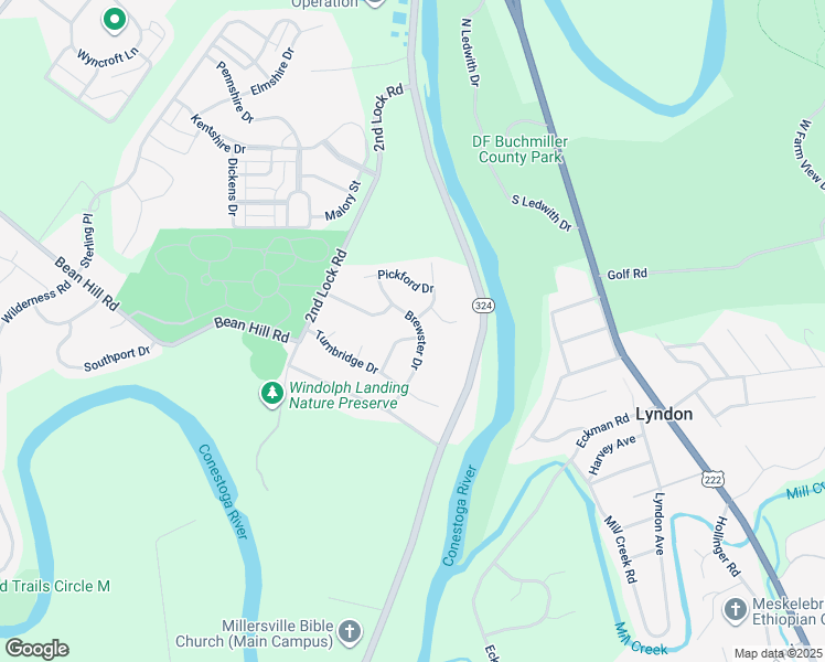 map of restaurants, bars, coffee shops, grocery stores, and more near 21 Clarendon Drive in Lancaster