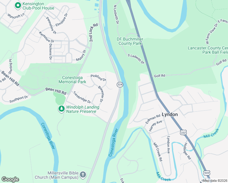 map of restaurants, bars, coffee shops, grocery stores, and more near 1490 New Danville Pike in Lancaster