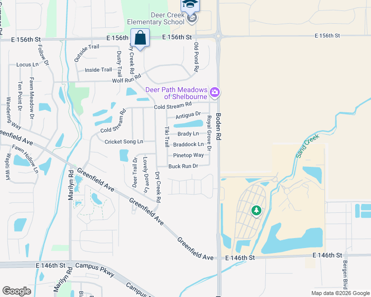 map of restaurants, bars, coffee shops, grocery stores, and more near 12643 Pinetop Way in Noblesville