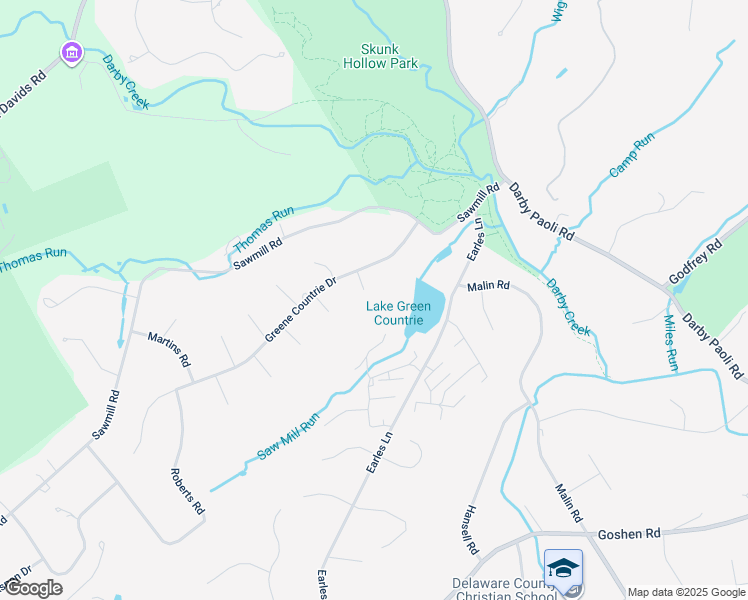 map of restaurants, bars, coffee shops, grocery stores, and more near 5 Clark Drive in Newtown Square