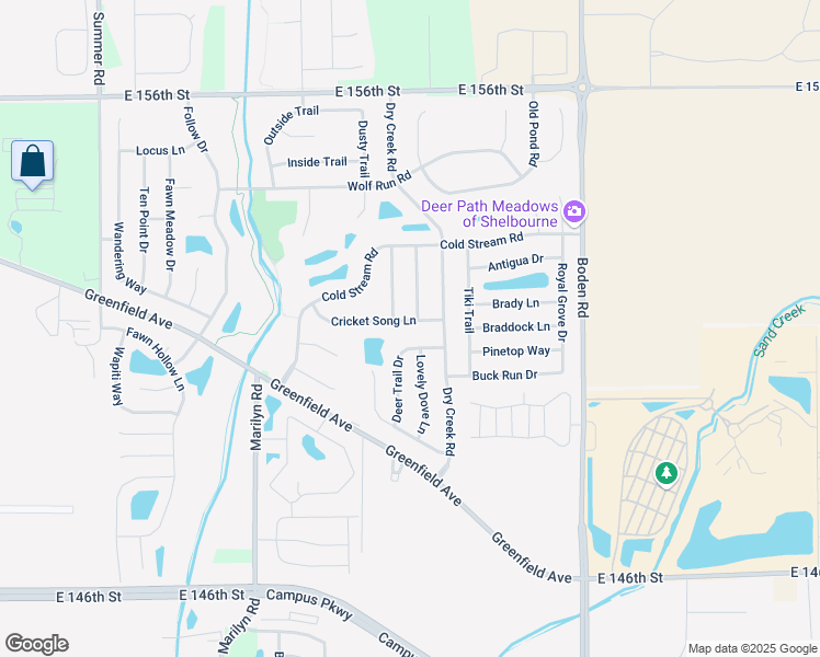 map of restaurants, bars, coffee shops, grocery stores, and more near 12451 Cricket Song Lane in Noblesville