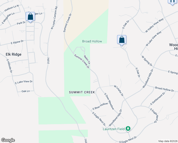 map of restaurants, bars, coffee shops, grocery stores, and more near 826 South Summit Creek Drive in Woodland Hills