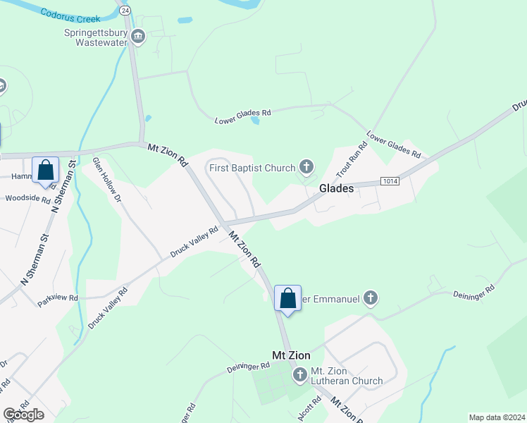 map of restaurants, bars, coffee shops, grocery stores, and more near 1781 Valley Vista Drive in York