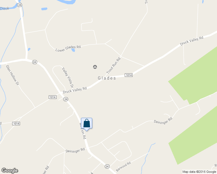 map of restaurants, bars, coffee shops, grocery stores, and more near 3390 Druck Valley Rd in York