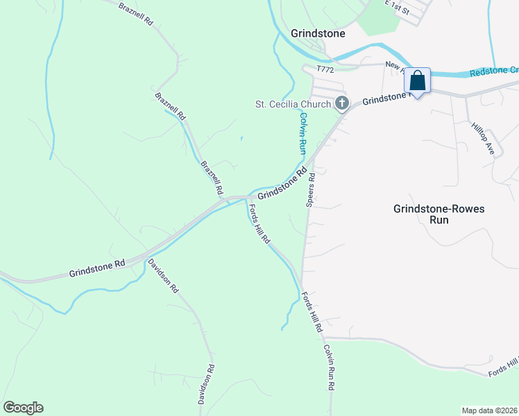 map of restaurants, bars, coffee shops, grocery stores, and more near 1492 Grindstone Road in Grindstone