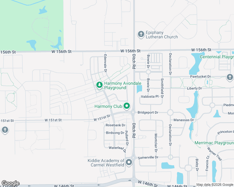 map of restaurants, bars, coffee shops, grocery stores, and more near 1470 Rossmay Drive in Westfield