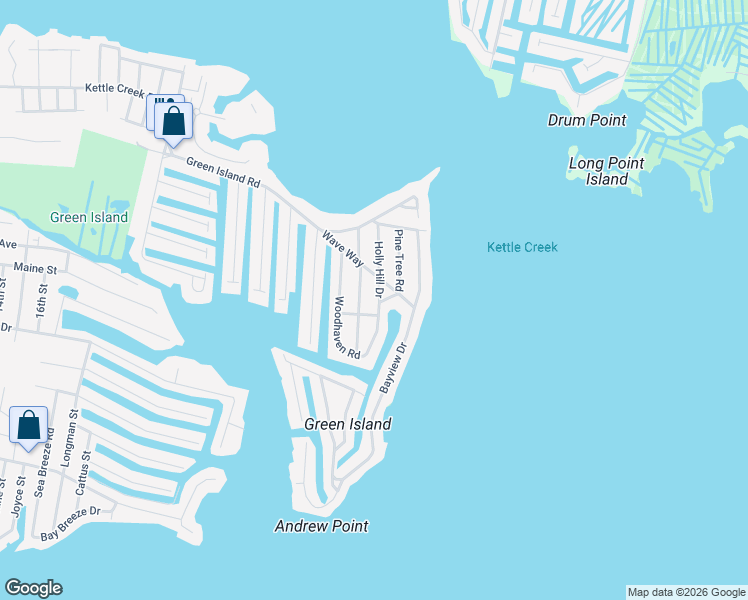 map of restaurants, bars, coffee shops, grocery stores, and more near 108 Wave Way in Toms River