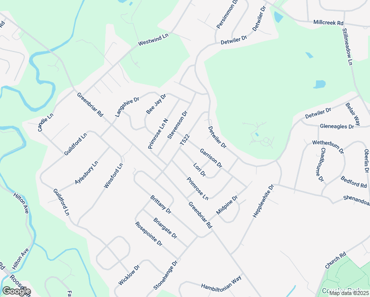 map of restaurants, bars, coffee shops, grocery stores, and more near 2590 Lori Drive in York
