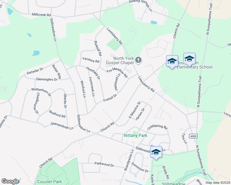 map of restaurants, bars, coffee shops, grocery stores, and more near 2802 Halstead Lane in York