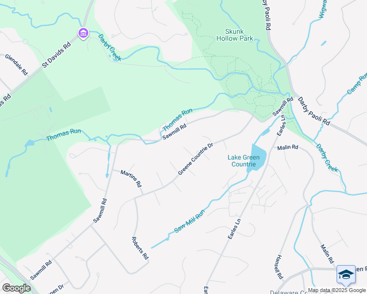 map of restaurants, bars, coffee shops, grocery stores, and more near 8 Bradford Terrace in Newtown Square