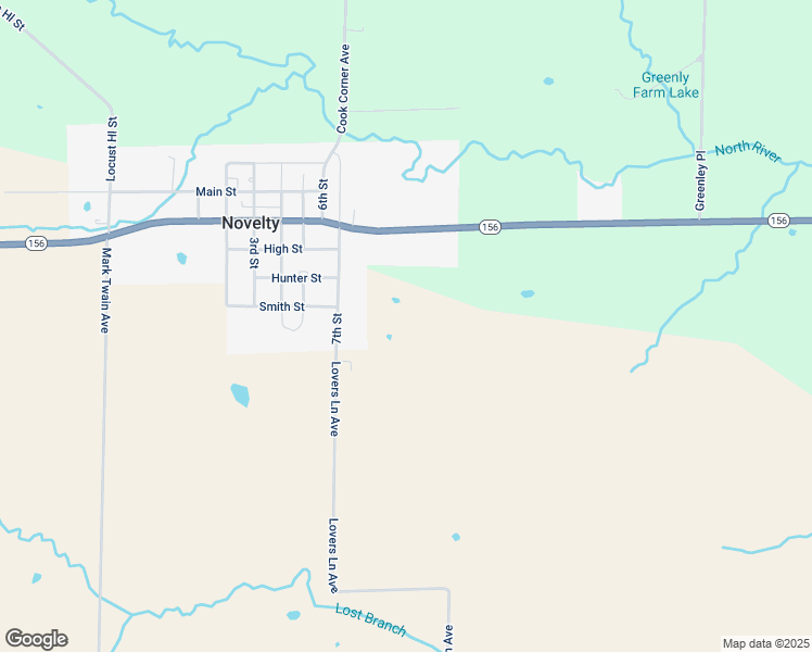 map of restaurants, bars, coffee shops, grocery stores, and more near 404 South 7th Street in Novelty