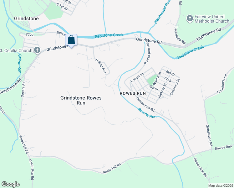 map of restaurants, bars, coffee shops, grocery stores, and more near 547 Hilltop Avenue in Grindstone