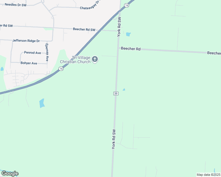 map of restaurants, bars, coffee shops, grocery stores, and more near 5522 York Road Southwest in Pataskala